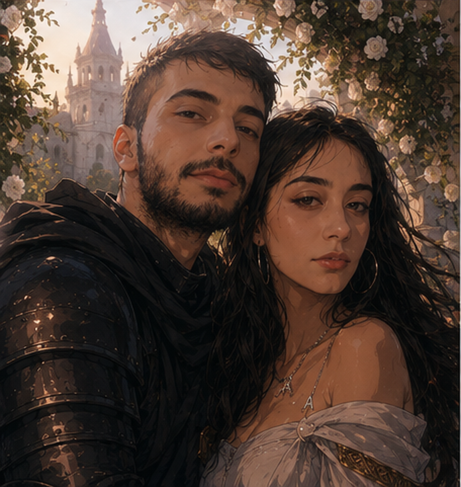 Almina ve Buğra ay bahçesinde